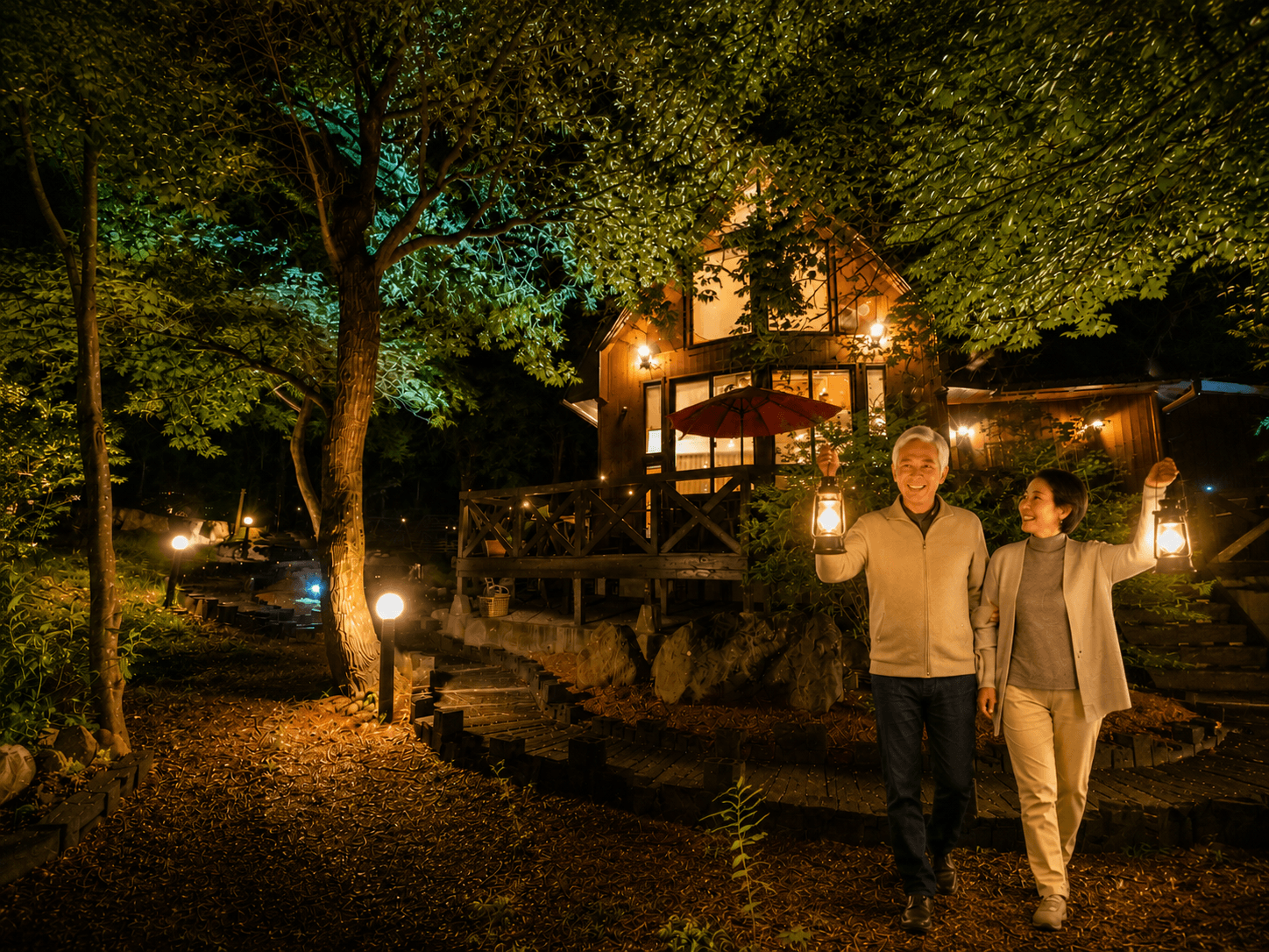 NASU四季リゾート 夜のヴィラ